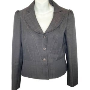Nine West black and gold metallic cropped blazer size 4
